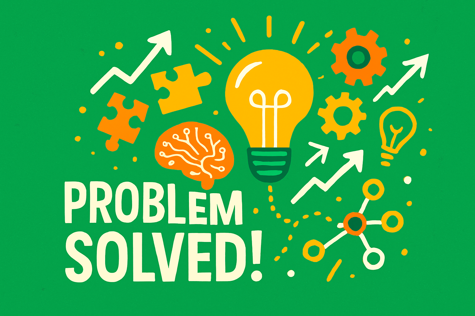 make me a viral problem solving in green backgrond